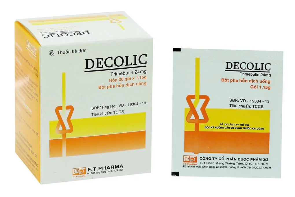 Decolic Trimebutin 24mg DP 3/2 (H/20g) – Giảm co thắt tiêu hóa, hỗ trợ IBS & đau bụng hiệu quả